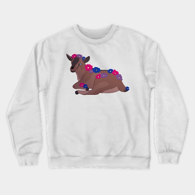 Bisexual Pride Baby Goat Kid Crewneck Sweatshirt by celestialuka